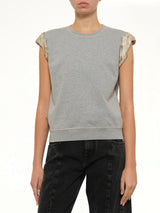 Exposed Lining Sweatshirt in Grey Melange
