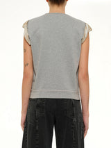 Exposed Lining Sweatshirt in Grey Melange