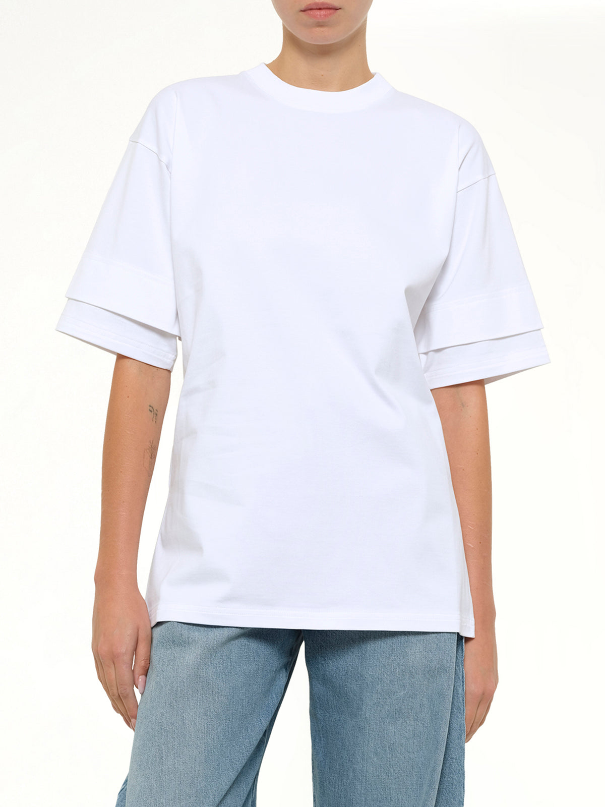 Layered T-Shirt in White