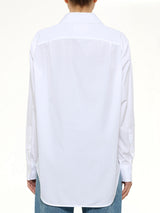 Open Neck Long Sleeve Shirt in White