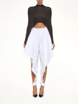 Panelled Pants in White Denim