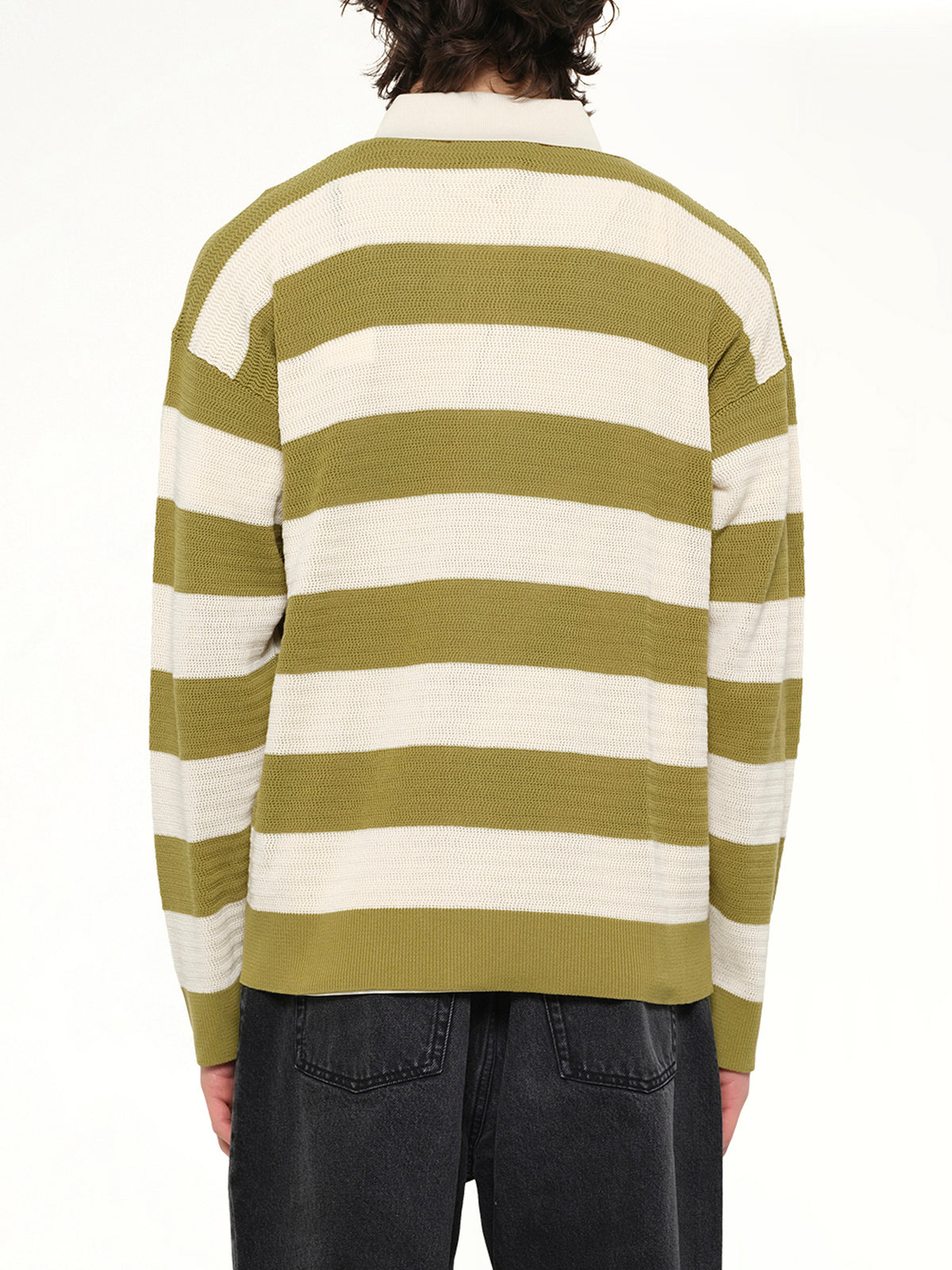 Shirt Collar Cardigan with ADC in Matcha