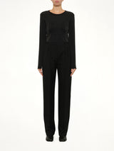 Tropical Wool Pants in Black
