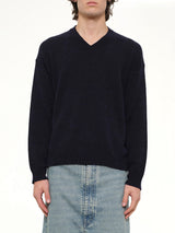 V Neck Sweater in Blu/Black