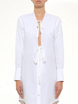 V Neck Midi Dress in White