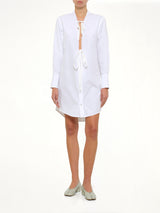 V Neck Midi Dress in White
