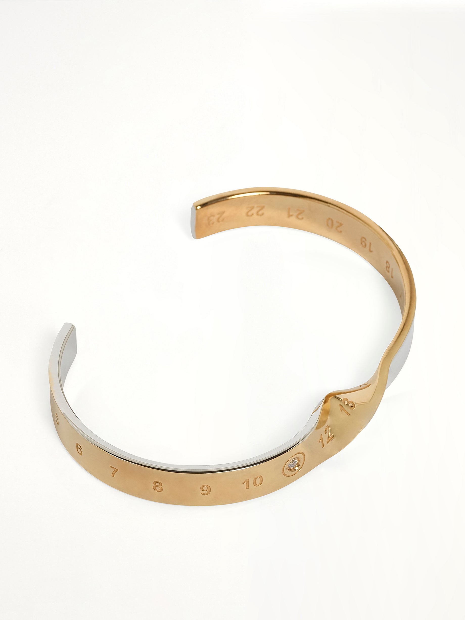 Lab-Grown Diamond Numbers Bracelet 8mm in Gold Coated Silver