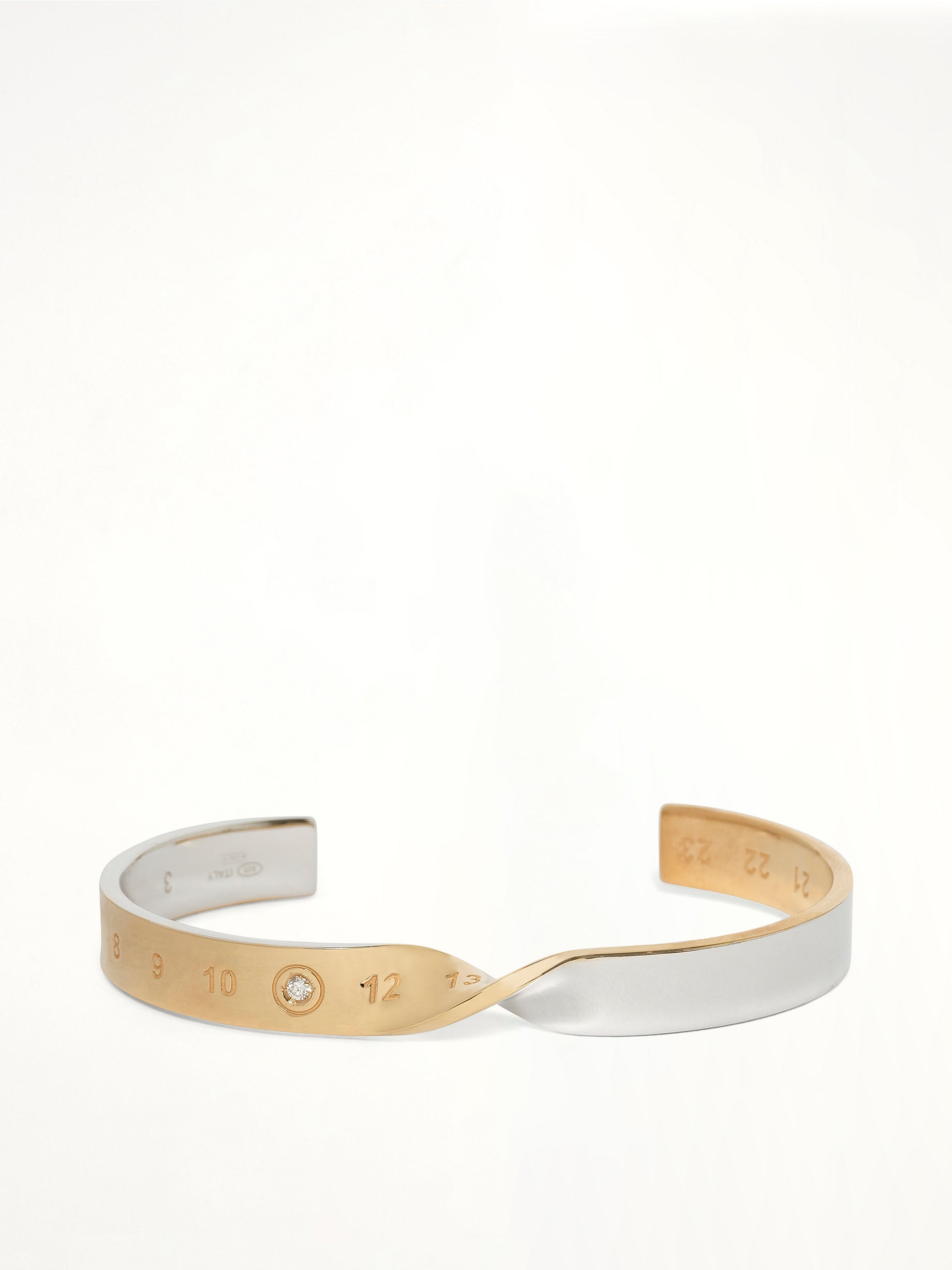 Lab-Grown Diamond Numbers Bracelet 8mm in Gold Coated Silver