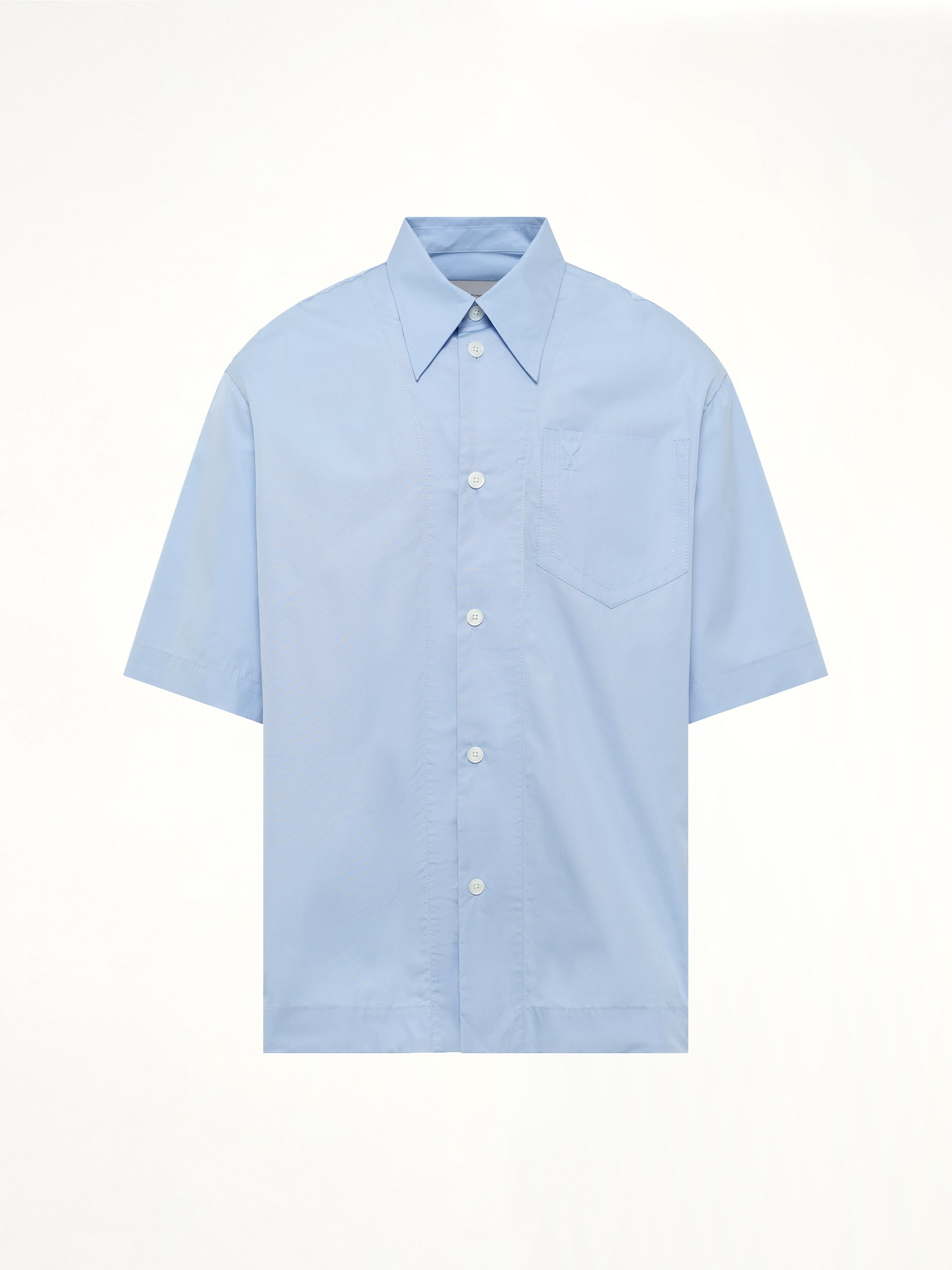 Camp Collar Short Sleeve Shirt in Blue