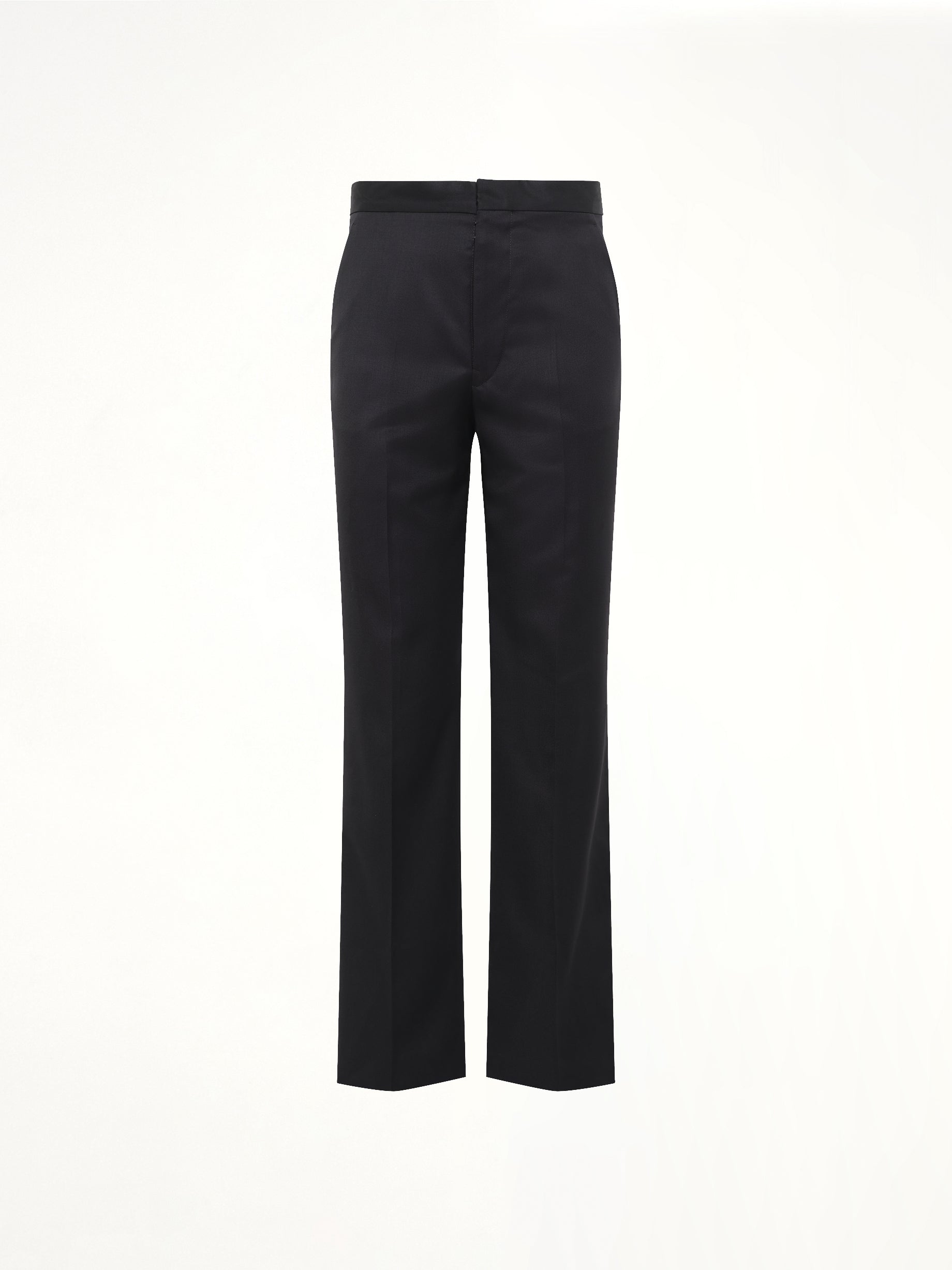 Compact Light Wool Suit Pants in Black