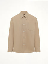 Embossed ADC Shirt in Beige Taupe