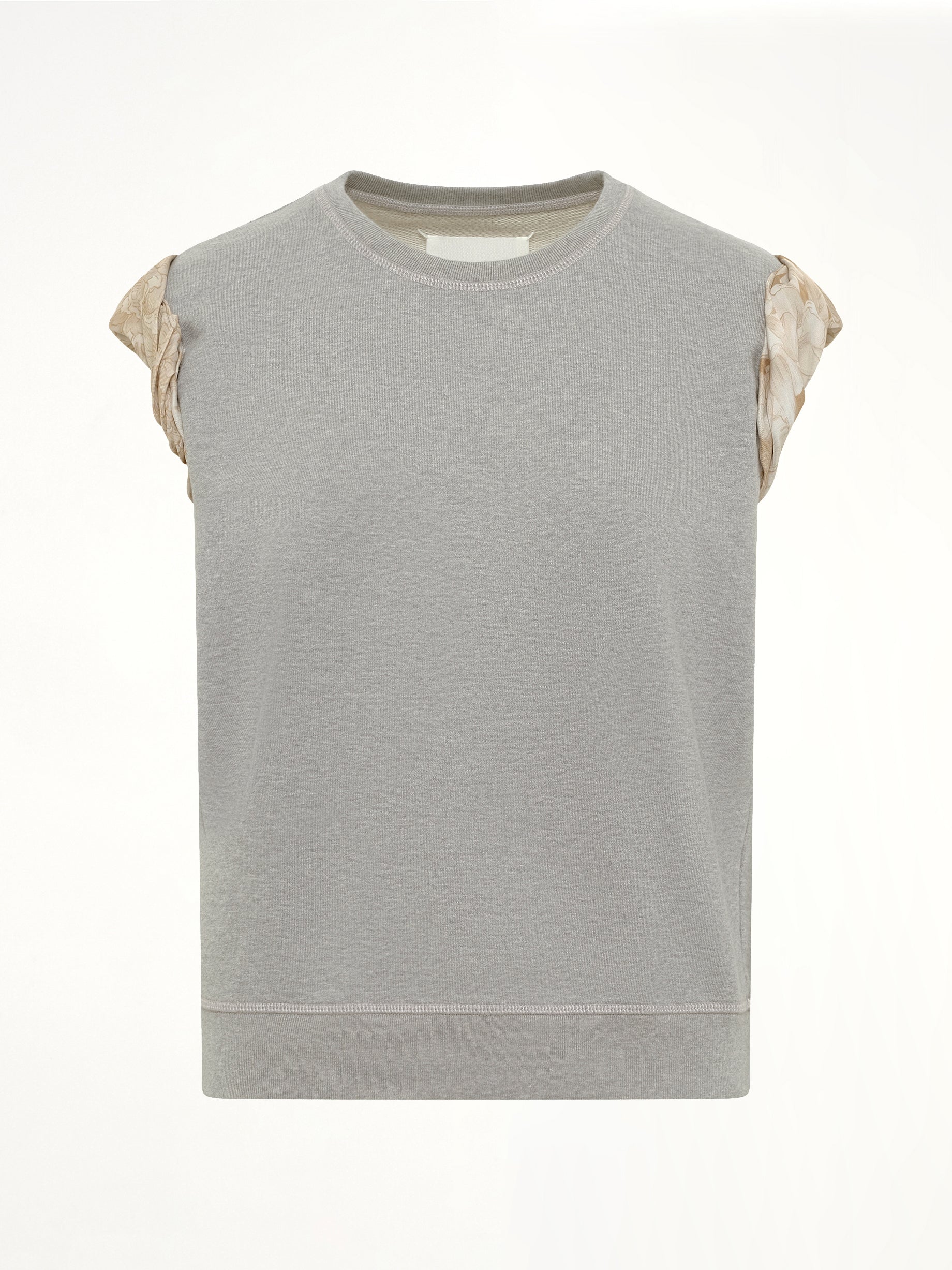 Exposed Lining Sweatshirt in Grey Melange