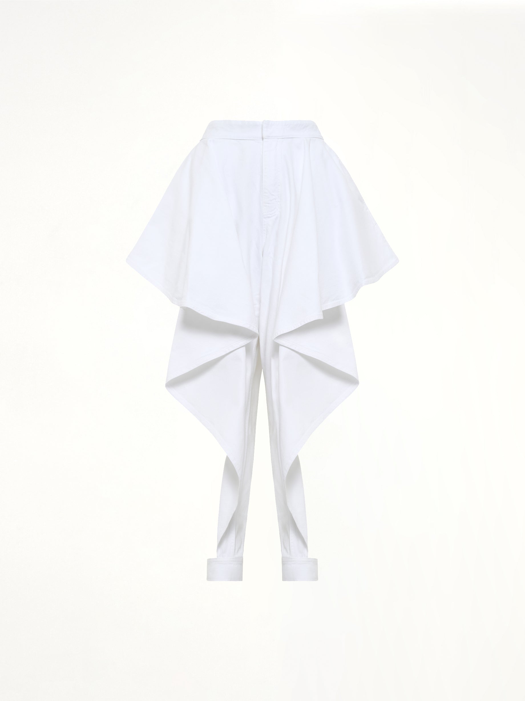 Panelled Pants in White Denim