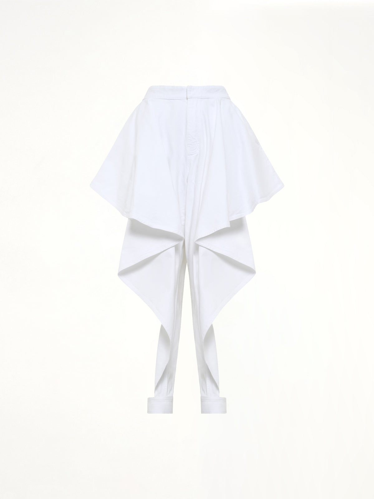 Panelled Pants in White Denim