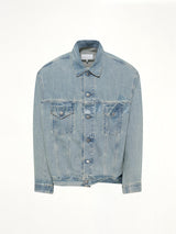 Tape Denim Jacket in Ice Blue
