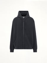 Zip Hoodie in Washed Black