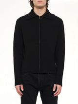 Knit Zip Up Jacket in Black