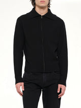 Knit Zip Up Jacket in Black