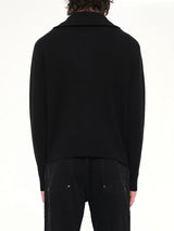 Knit Zip Up Jacket in Black