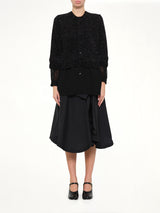 Lame Fur Cardigan in Black