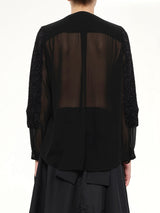 Lame Fur Cardigan in Black