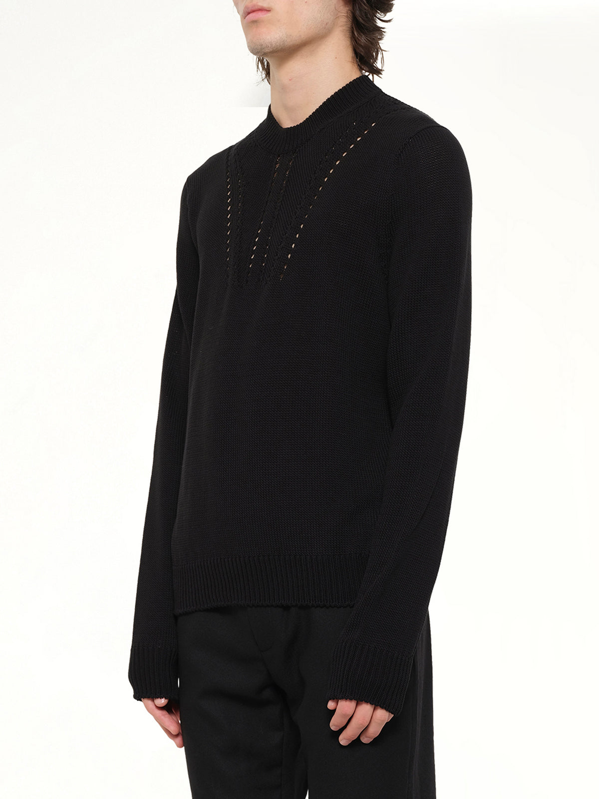 Midweight Crewneck Sweater in Black