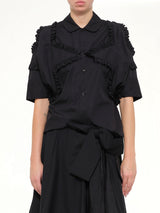 Star Embroidery Shirt in Black