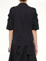 Star Embroidery Shirt in Black