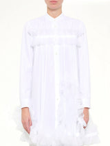 Tulle Shirt Dress in White
