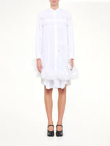 Tulle Shirt Dress in White