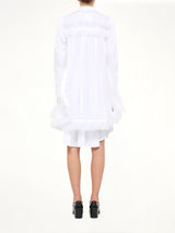 Tulle Shirt Dress in White
