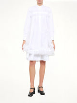 Tulle Shirt Dress in White