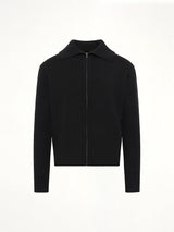 Knit Zip Up Jacket in Black