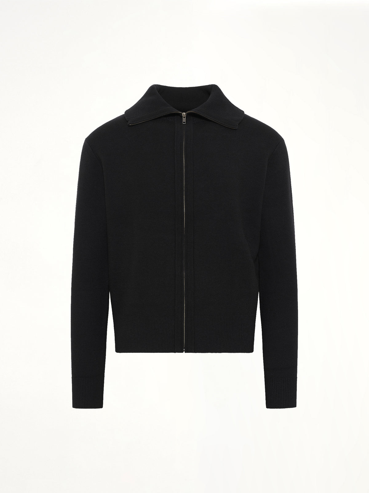 Knit Zip Up Jacket in Black