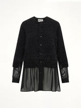 Lame Fur Cardigan in Black