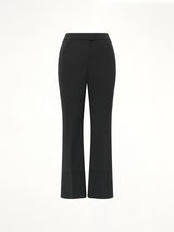 Step Hem Pants in Black Wool