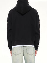 Dove Eye Studded Hoodie in Black