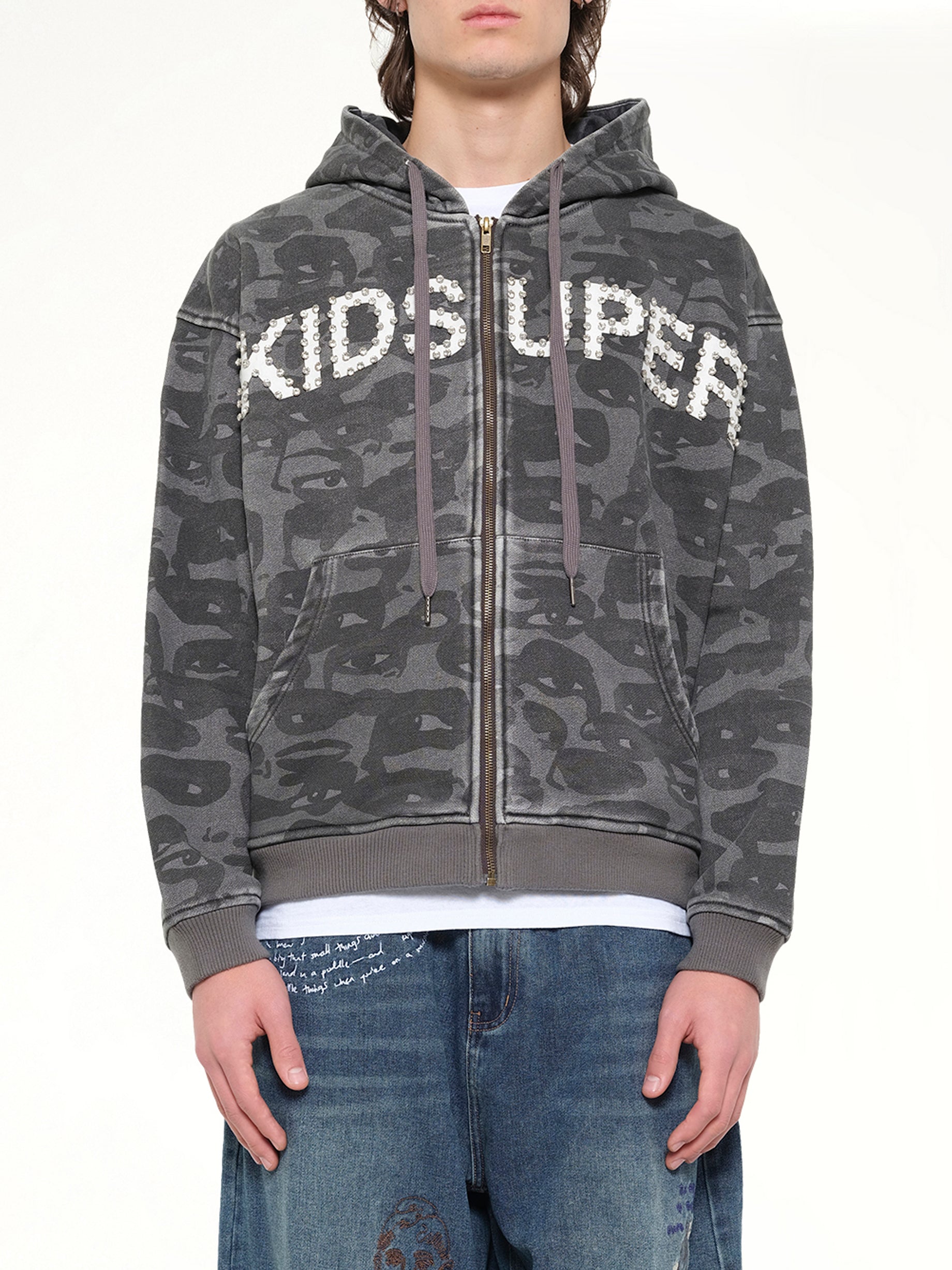Face Camo Hoodie in Black