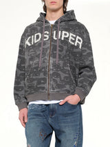 Face Camo Hoodie in Black