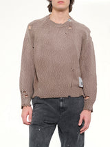 Sun Faded Knit Pullover in Brown