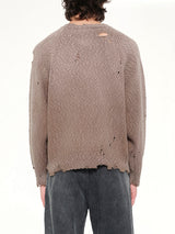Sun Faded Knit Pullover in Brown