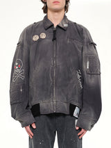Sun Faded Military Jacket in Black