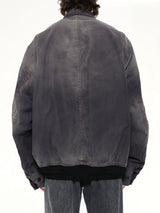 Sun Faded Military Jacket in Black