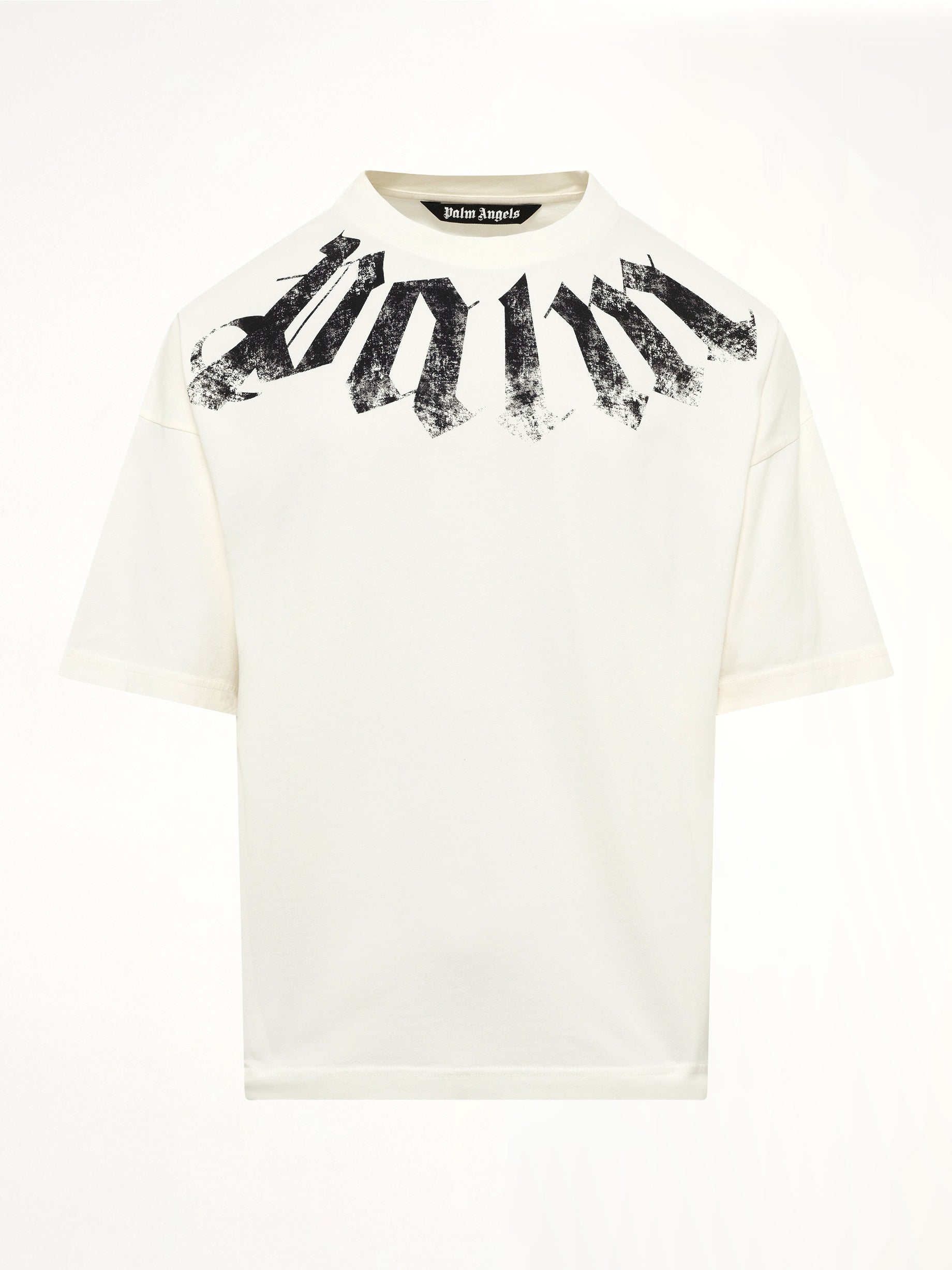 Big Neck Logo Loose T-Shirt in Off White/Black