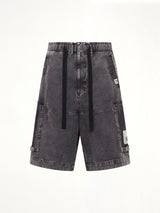 Damaged Cargo Short Pants in Black