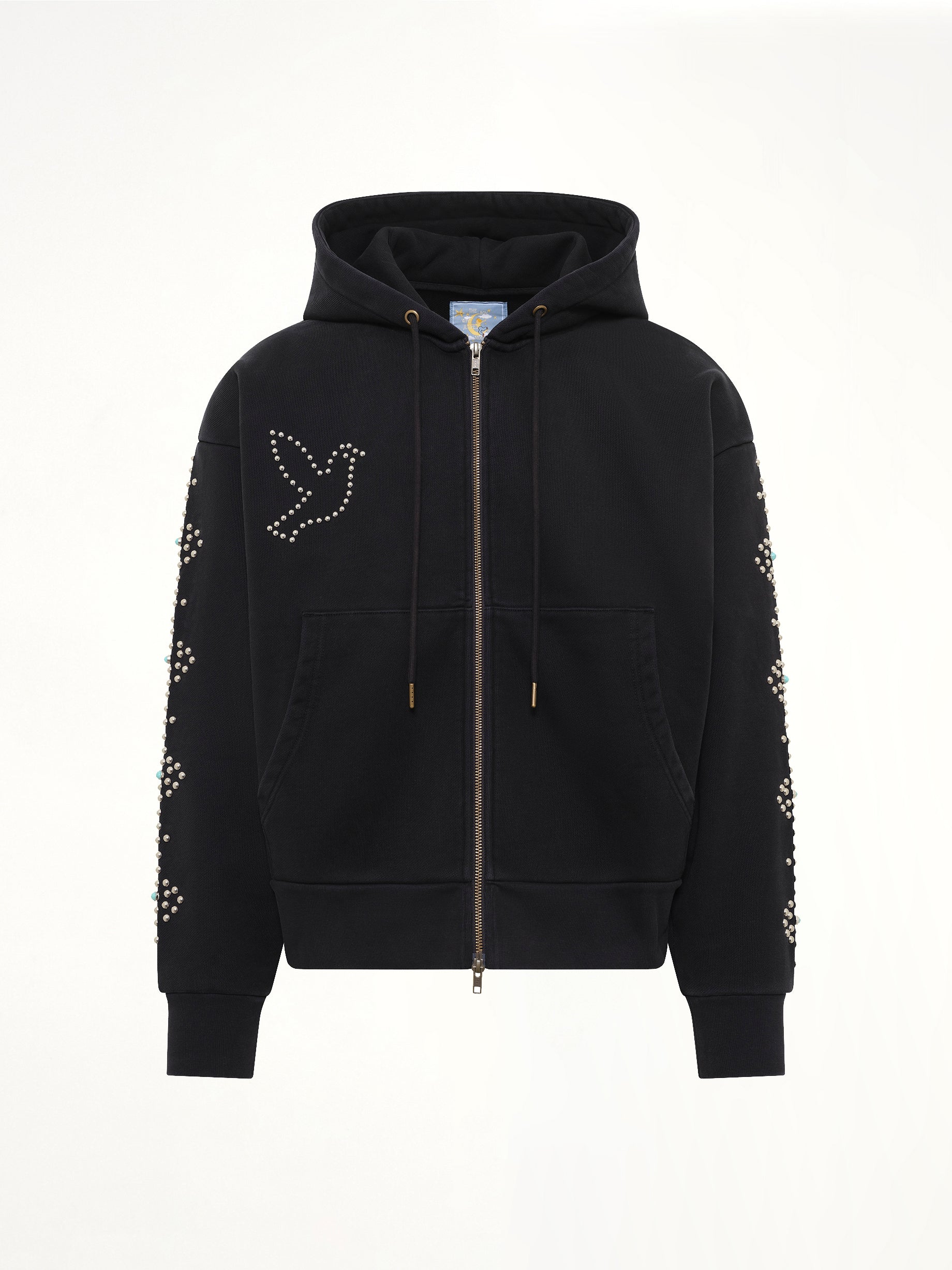 Dove Eye Studded Hoodie in Black