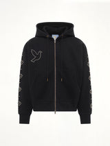 Dove Eye Studded Hoodie in Black