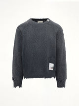 Sun Faded Knit Pullover in Black