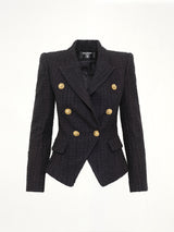 6 BTN Tweed Jacket in Black
