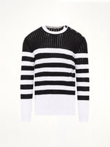 BTN Mariniere Ribbed Cotton Knit Sweater in Black/White